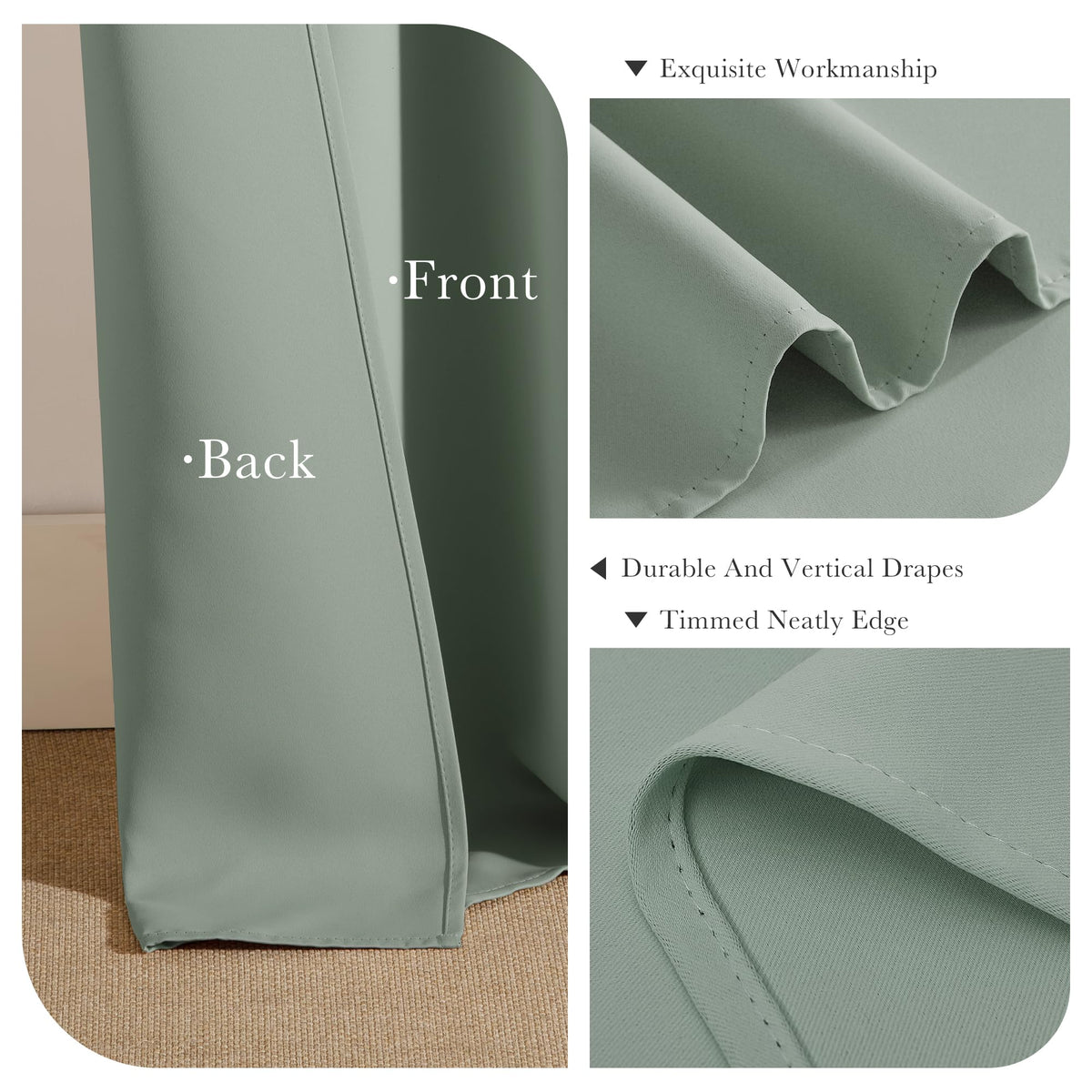 Sage Green Curtains (2 Count)