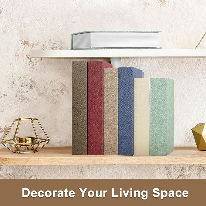 uxcell Decorative Books, 8.7 x 5.9 Linen Fake Books for Decoration Faux Decor Book for Modern Aesthetic Home Office Coffee Table Shelf Desktop Display, Grass Green