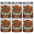 Keystone Meats All Natural Ground Beef 14 Oz Fully Cooked Canned Meat | Heat & Serve | 5-Year Shelf Life | Ready to Eat, Gluten-Free Pantry Staple | Survival & Emergency Food | Made in USA | Pack of 6
