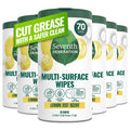 Multi Surface Wipes All Purpose Cleaning Lemon Zest scent with 100% Essential Oils and Botanical Ingredients 70 count (420 Count)