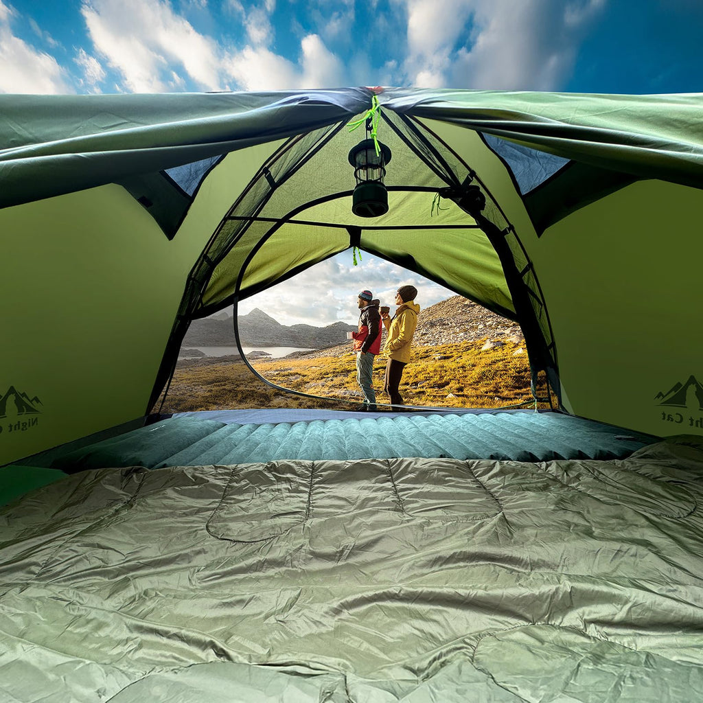 Night Cat 2-Persons Backpacking Tent: Waterproof Lightweight Camping Tent for Two People Hiking Outdoor Mountain with Aluminum Poles and Rainfly Army Green
