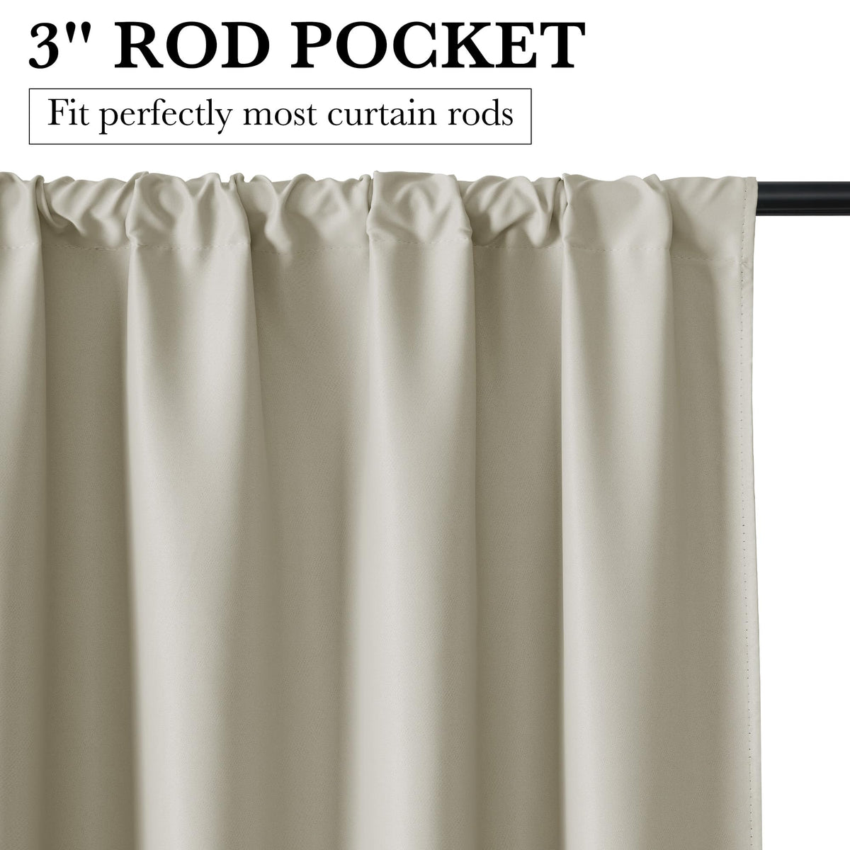 100% Blackout Short Curtains for Small Window (2 Count)