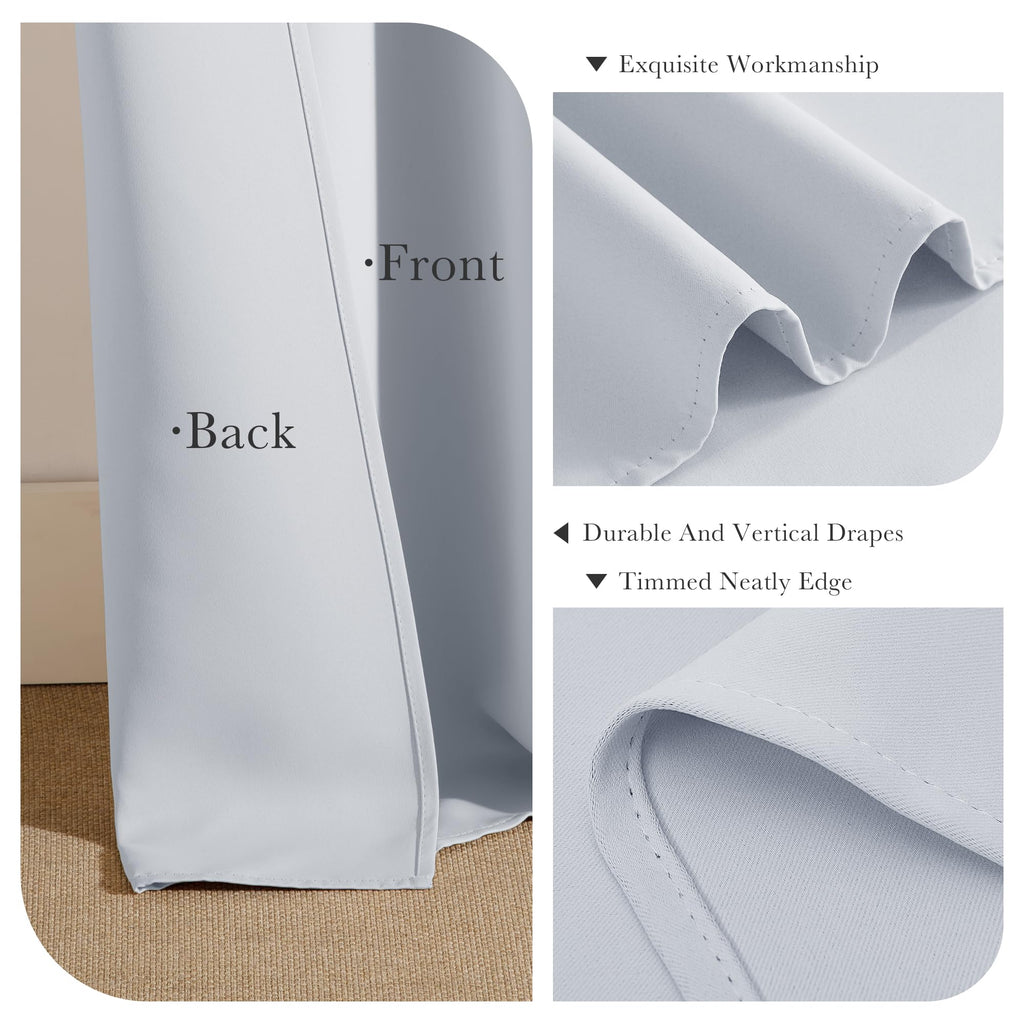 Black Out Curtains for Bedroom 54 inch Length 2 Panels Set (2 Count)
