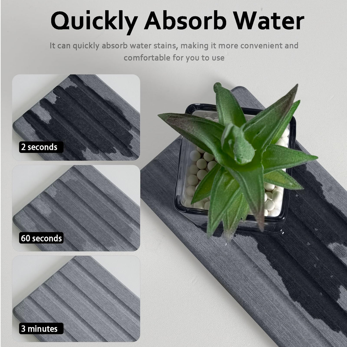 Diatomite Soap Dish Holder Water Absorbing Stone Tray Bathroom Countertop (2 Count)