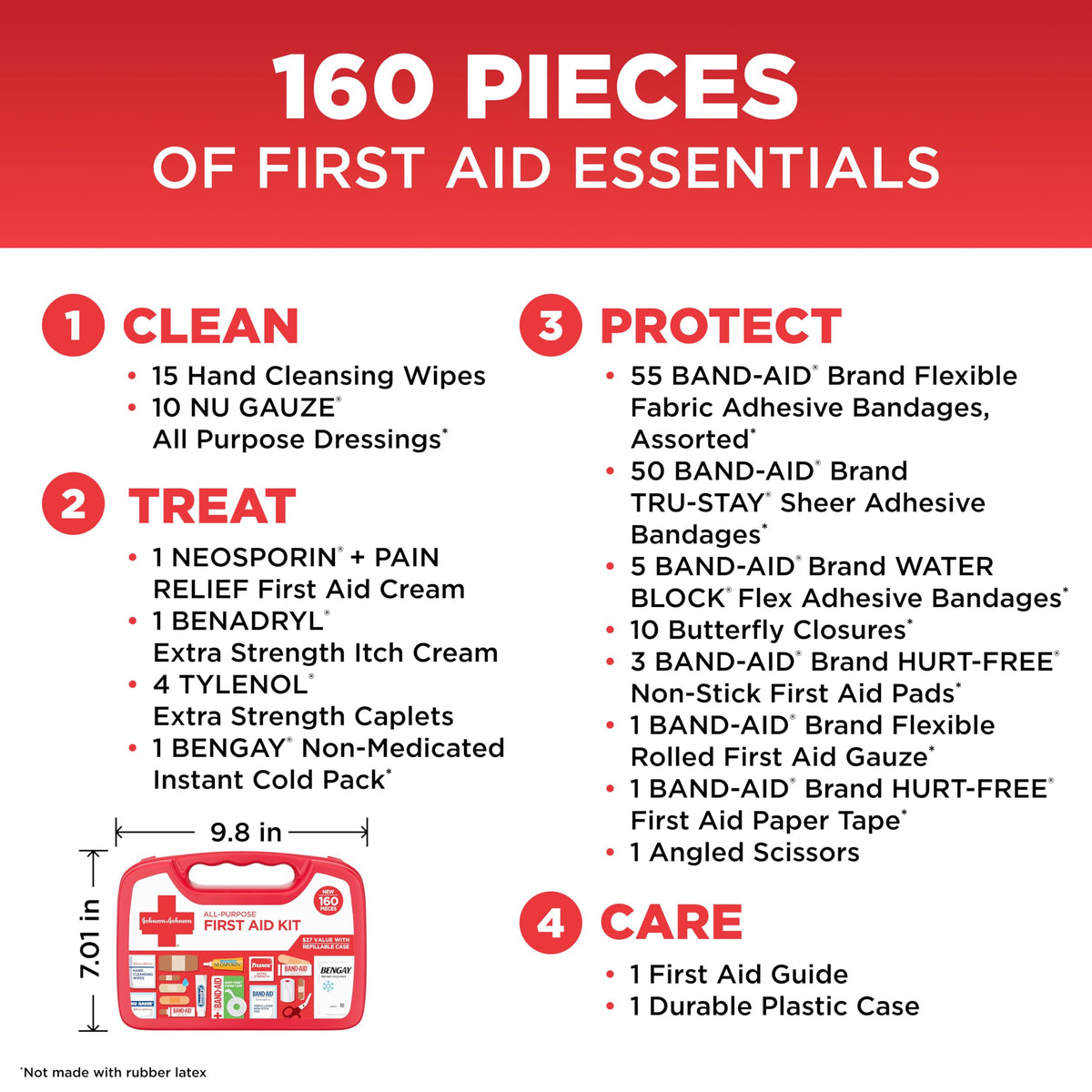 Band-Aid 160-Piece First Aid Kit | Camping, Travel & Home
