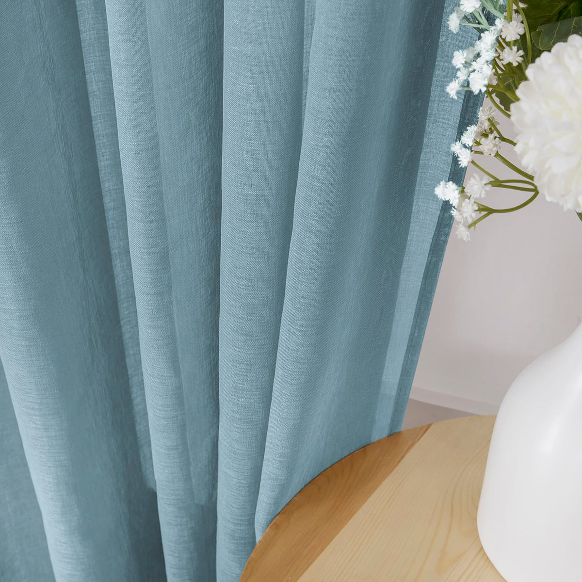 Sheer Tier Curtains Kitchen Linen Textured Half Curtain Sheers Light Filtering Rod Pocket Voile Bathroom Short Curtains for Farmhouse (2 Count)