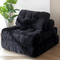 MAXYOYO Folding Sofa Bed, Convertible Chair with Pillow Foldable Couch with Back Support, Portable Fold Out Chair Bed Comfy Floor Sofa Lounge for Living Room Bedroom, Black, Single