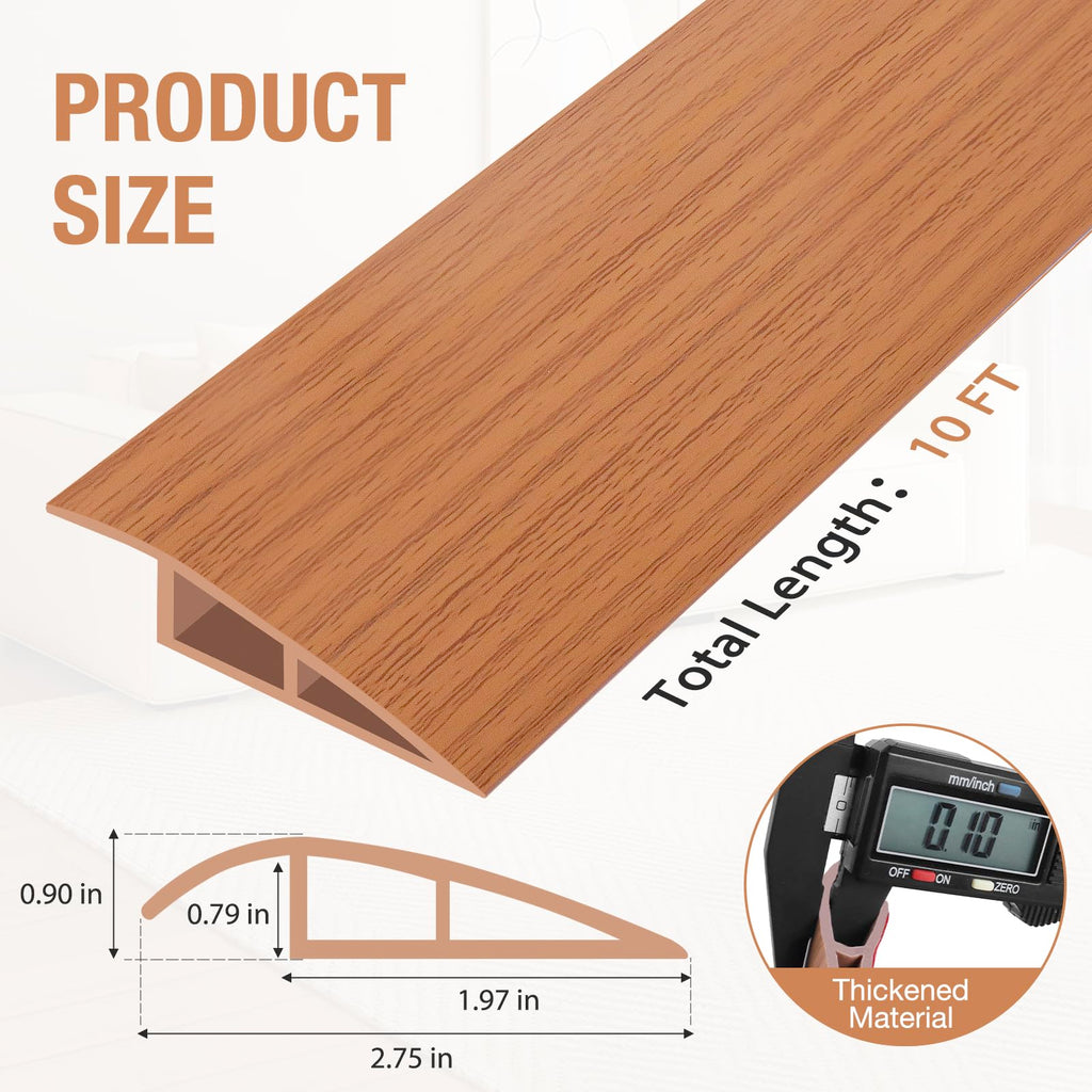Floor Transition Strip Self Adhesive Vinyl Door Threshold Strip (10 Foot)