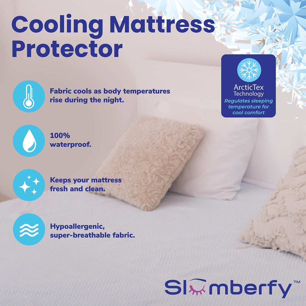 Cal King Size Waterproof Cooling Mattress Protector by Slumberfy