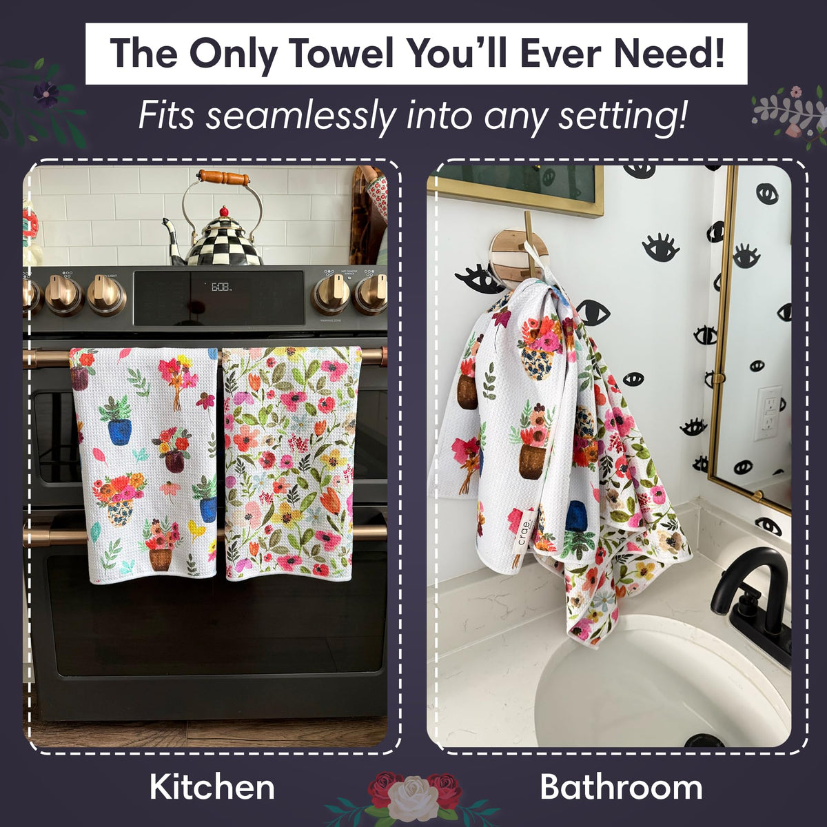 Double Sided Microfiber Hand Towels (2 Count)