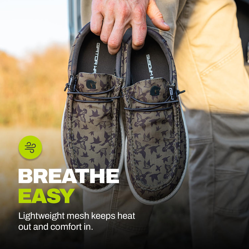 Gator Waders Mens Casual Shoes – Men's Loafers & Slip-Ons Camp Shoes with No-Tie Laces -Arch Support Boat Shoes for Everyday Wear