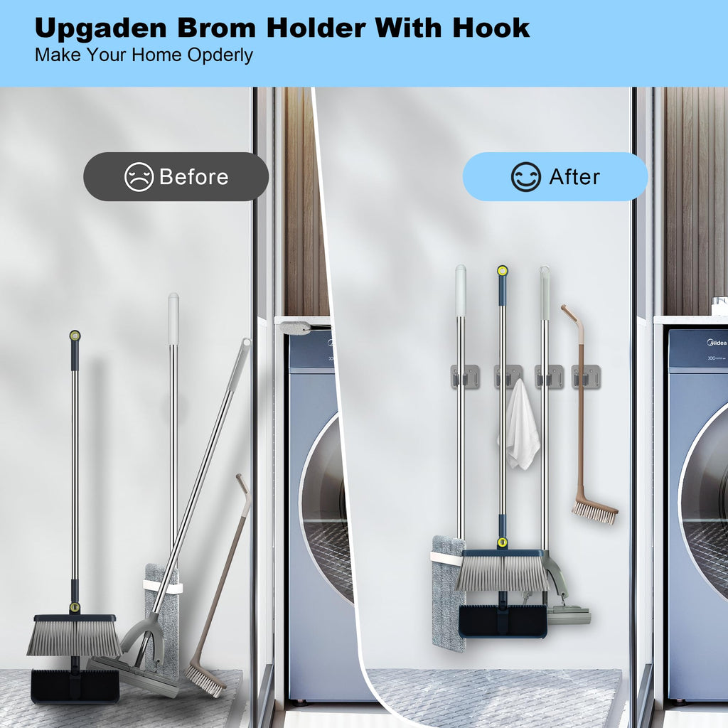 2 Pack Broom Holder Wall Mount (2 Count)