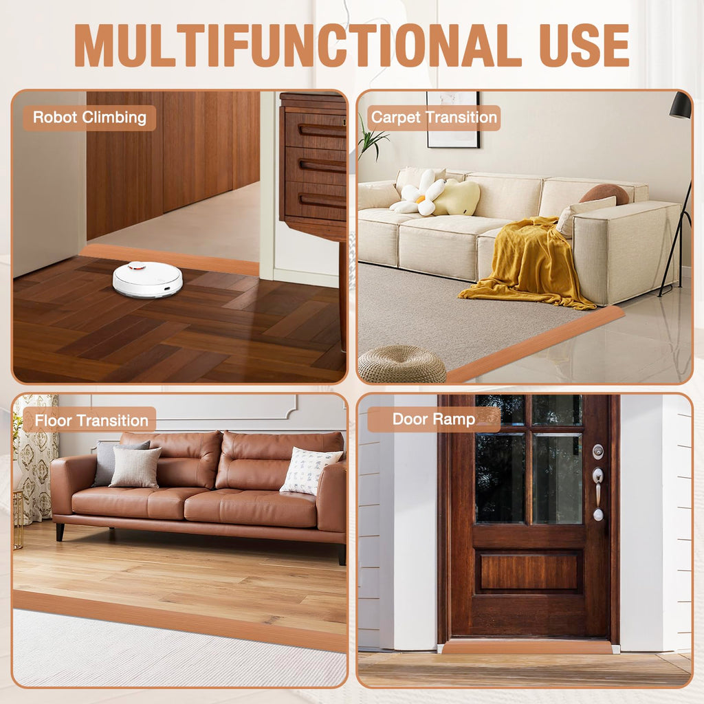 Floor Transition Strip Self Adhesive Vinyl Door Threshold Strip (6.6 Foot)