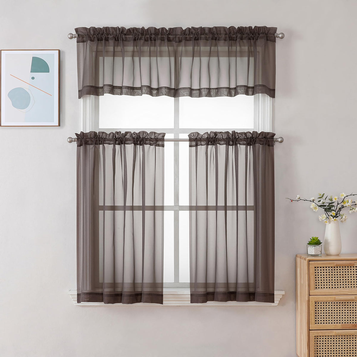Sheer Curtains 36 inch Length 2 Panels (2 Count)