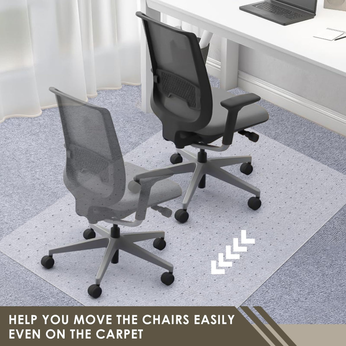 Heavy Duty Office Chair Mat for Carpet 32" x 48" Hard Material (2 Count)