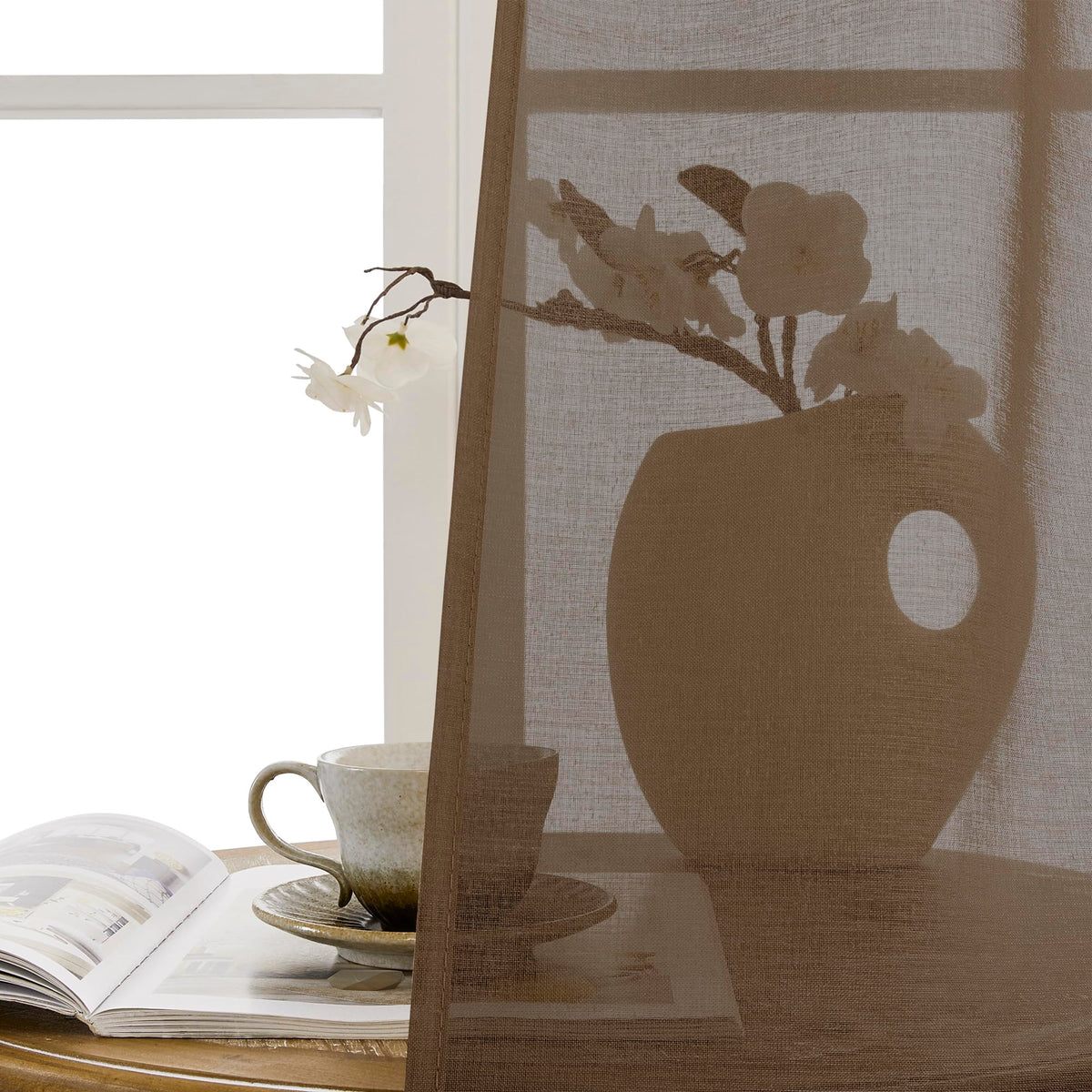 Short Sheer Door Curtain Closet Linen Textured Curtain Sheers Doorway Light Filtering Voile Patio Glass Doors Rod Pocket Curtains French Door