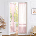 Sheer Door Curtain Closet Linen Textured Curtains Sheer Doorway Light Filtering Voile Patio Glass Doors Rod Pocket Curtain French Door