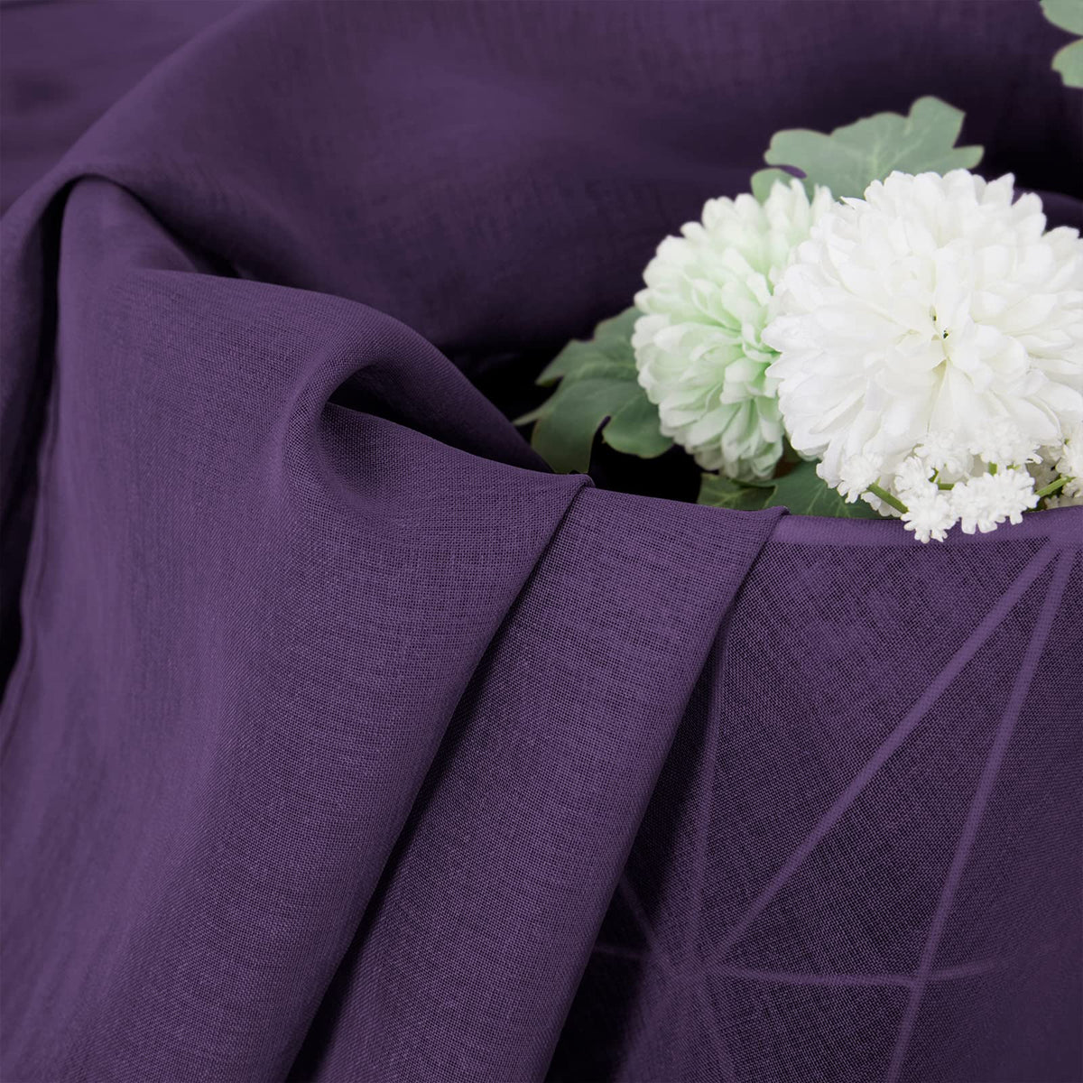 Short Sheer Curtain Linen Textured Living Room Curtains Sheer Light Filtering Rod Pocket Voile Curtain for Bedroom (2 Count)