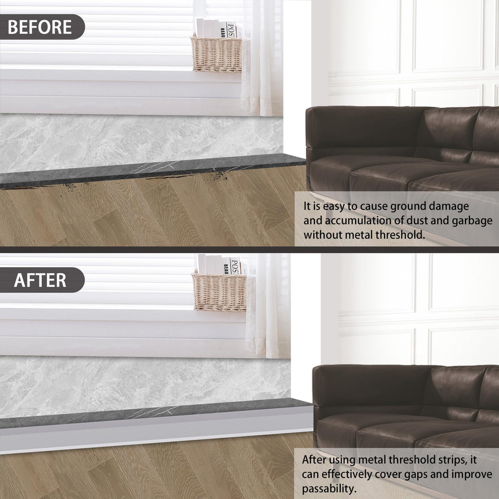 Aluminum Floor Transition Threshold Strip (2 Count)