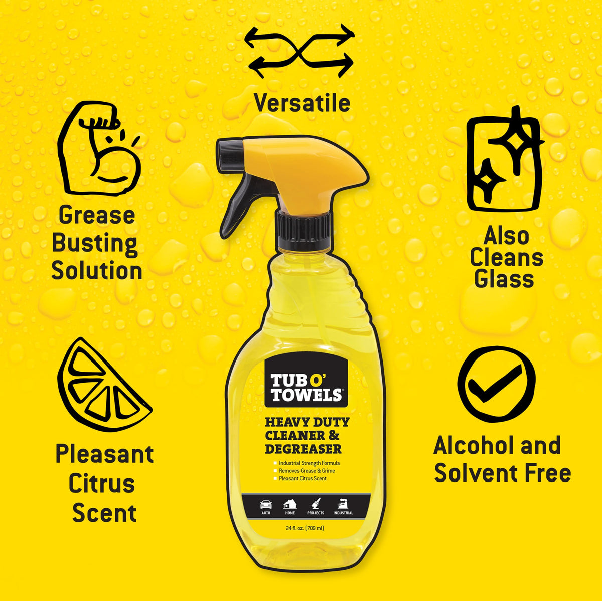 Heavy Duty Cleaner and Degreaser Spray Helps in Removing Oil Tar Paint Dirt Caulk Grease Grime Gunk Epoxies (48 Fl Oz)