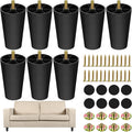 8 Pack 4 Inch Plastic Furniture Legs with M8 T (8 Count)