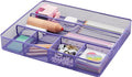 Annova Desk Top Organizer Tray for Office Organization - Metal Mesh - Storage Tray with Dividers for Pens, Desktop Accessories, Bathroom, Kitchen, Makeup and Office Supplies (Large, Purple)