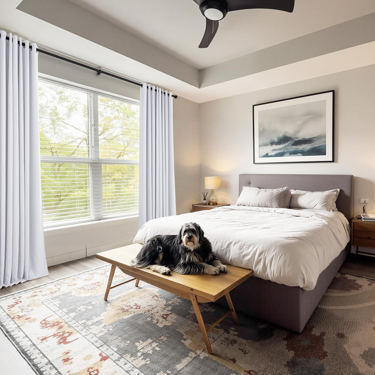 White Room Darkening Short Curtains