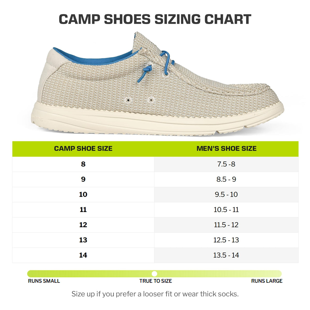 Gator Waders Mens Camp Shoes - Lightweight Slip-On Outdoor Loafers for Men with Elastic Laces, Breathable Mesh, Cushioned Insole Comfortable Durable Casual Footwear (11, Shoreline)