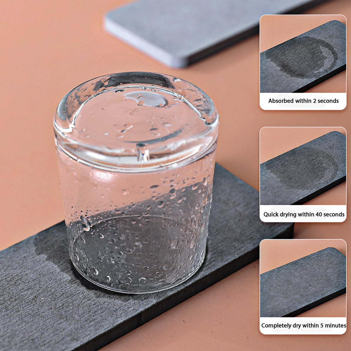 Set of 4 Water Absorbent Diatomite Coasters (4 Count)