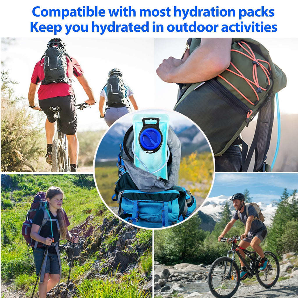 Hydration Bladder, 1.5L Water Bladder for Hiking Backpack Leak Proof Water Reservoir Storage, 1.5 Liter BPA-Free Water Pouch Hydration Pack Replacement for Biking Climbing Cycling Running, Blue