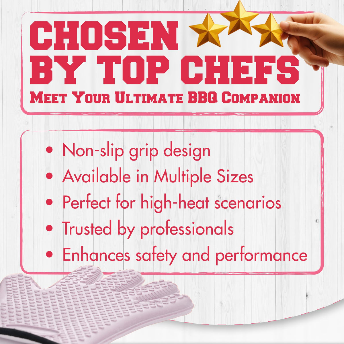 XL Silicone Smoker BBQ Gloves Heat Resistant Oven Mitts (2 Count)