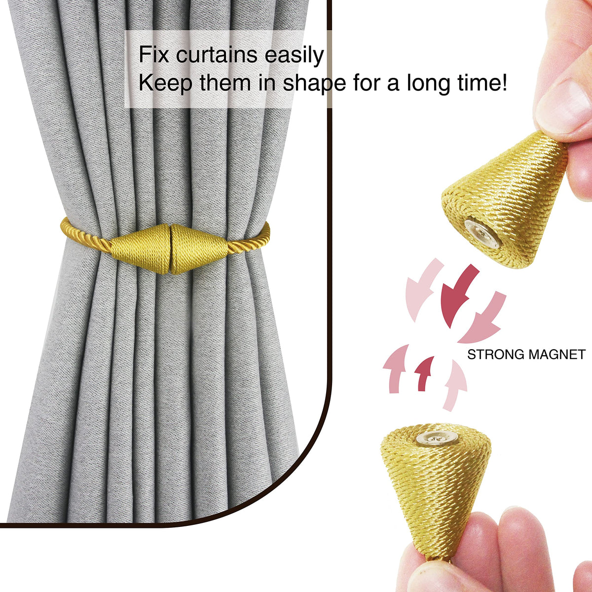 Magnetic Curtain Tiebacks Rope Decorative Holdbacks for Drapes Nieffeiy
