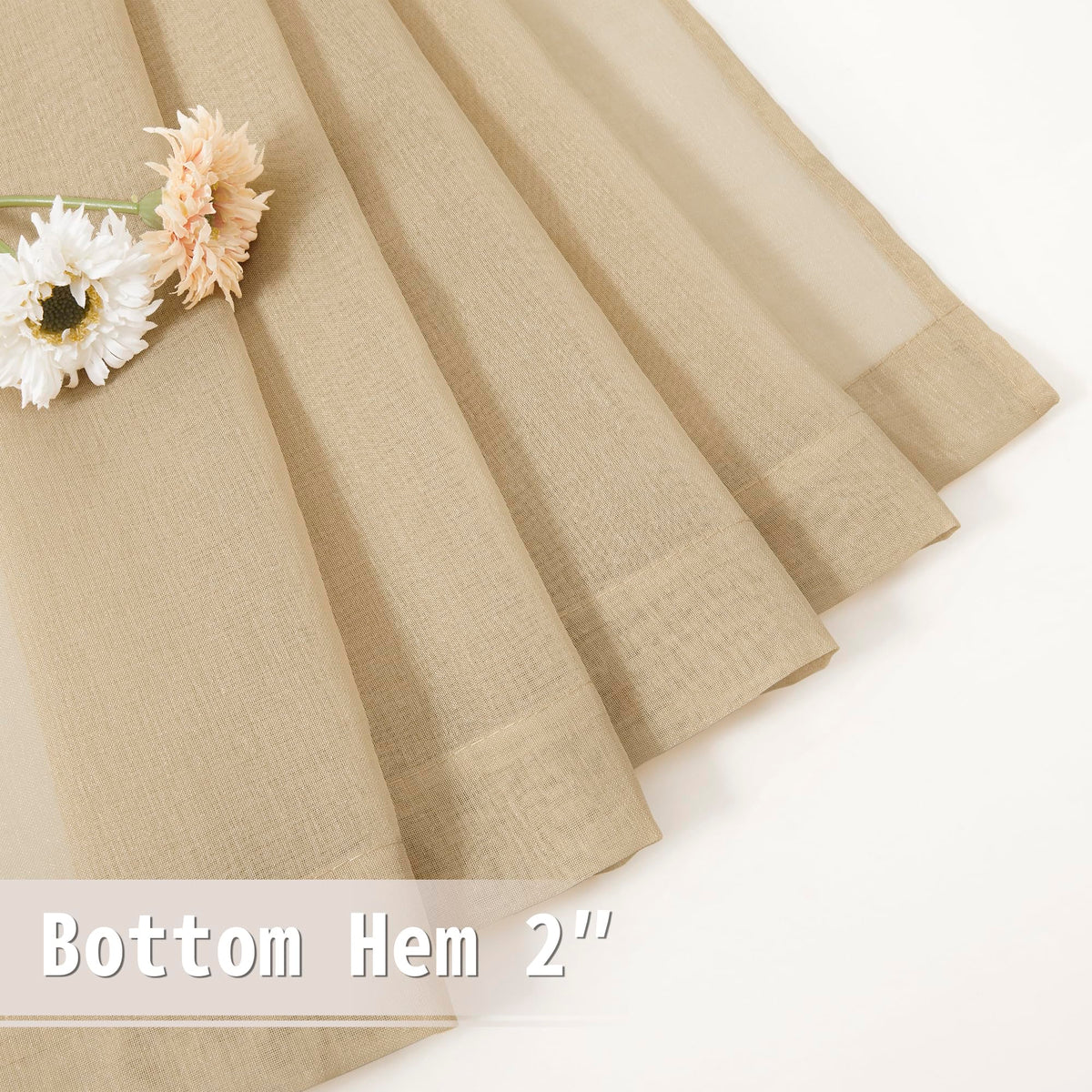 Sheer Door Curtain Closet Linen Textured Curtains Sheer Doorway Light Filtering Voile Patio Glass Doors Rod Pocket Curtain French Door