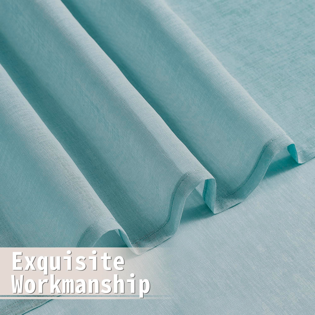 Sheer Door Curtain Closet Linen Textured Curtain Sheers Doorway Light Filtering Voile French Door Rod Pocket Curtains Patio Glass Doors