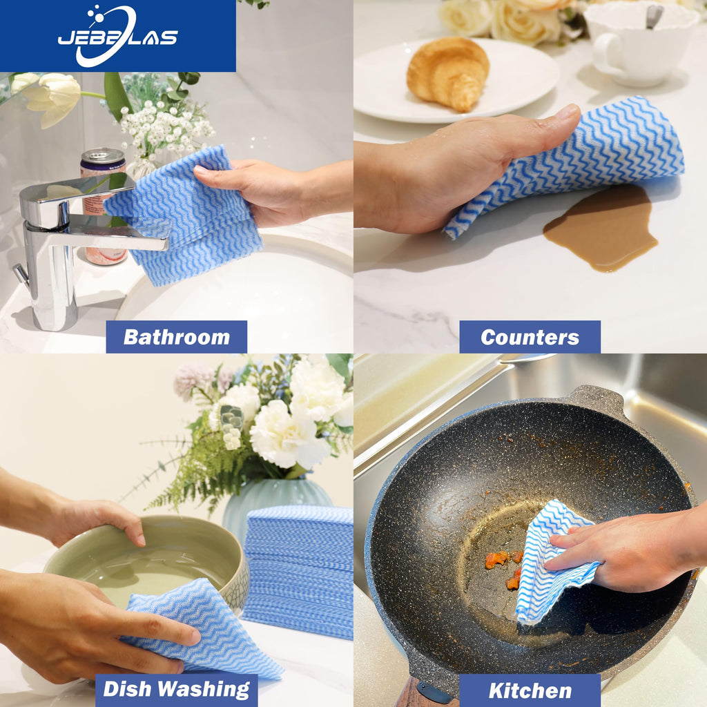 100Pcs Reusable Cleaning Cloths 11.8‘’x11.8‘’ Handi Wipes Reusable Cloths Dry Cleaning Cloths Dish Towel Dish Cloths Handy Cleaning Wipes (100 Count)