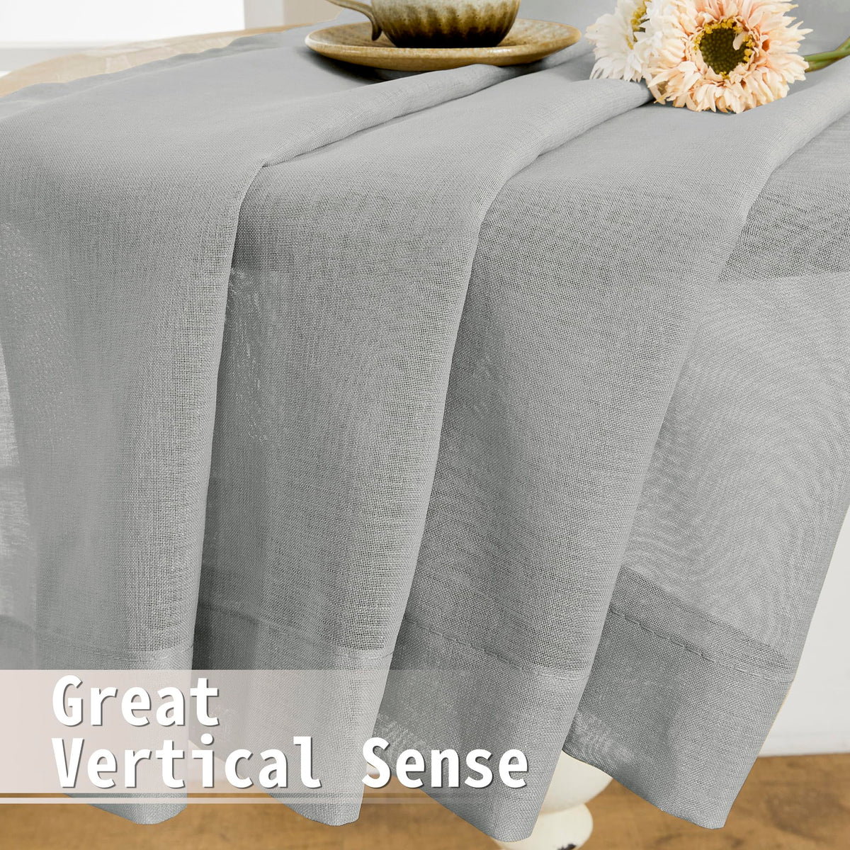 Sheer Door Curtain Closet Linen Textured Curtain Sheers Doorway Light Filtering Voile French Door Rod Pocket Curtains Patio Glass Doors