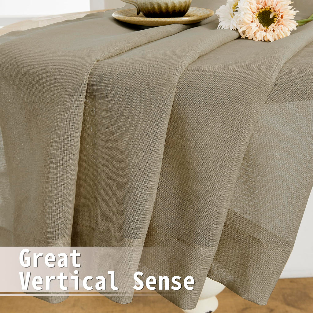 Sheer Door Curtains Closet Linen Textured Curtains Sheer Doorway Light Filtering Voile French Doors Rod Pocket Curtain Patio Glass Door