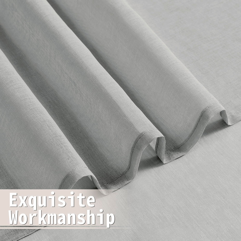 Sheer Door Curtains Closet Linen Textured Curtains Sheer Doorway Light Filtering Voile French Doors Rod Pocket Curtain Patio Glass Door