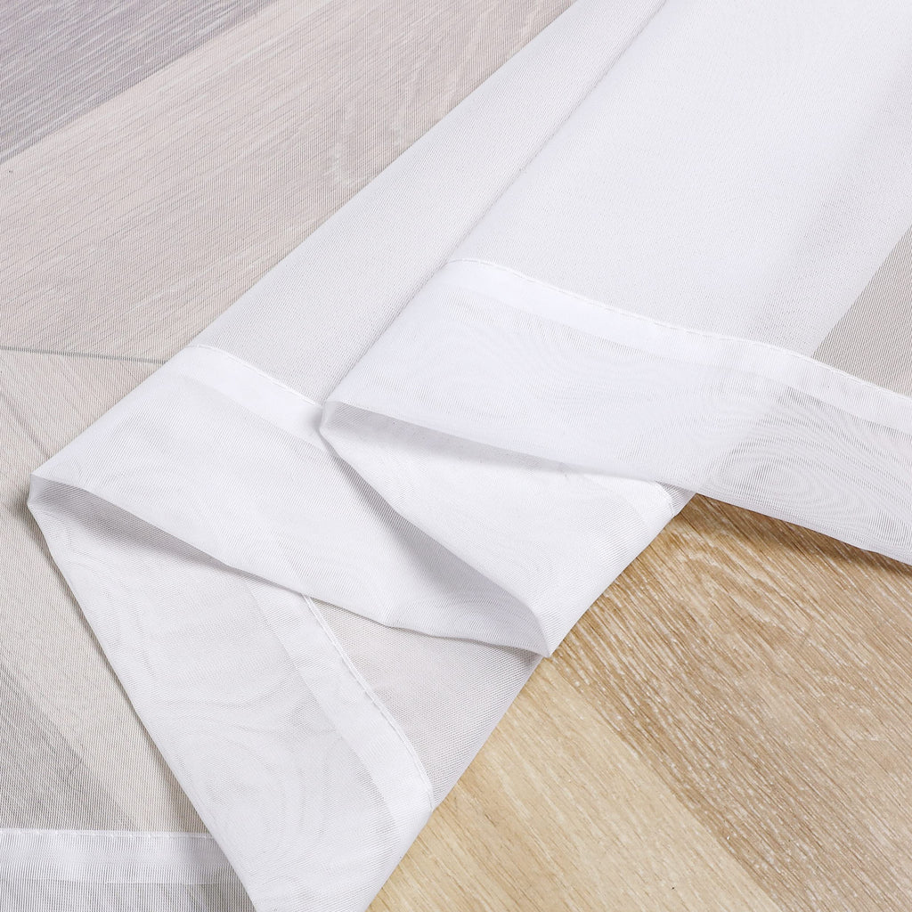White Sheer Scarf Valances for Windows 216 Inch Extra Long (2 Count)