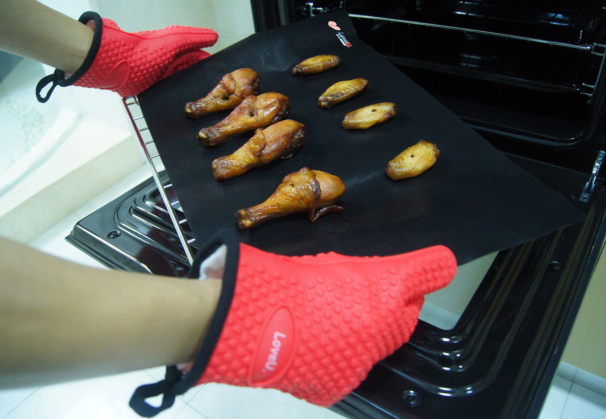 Silicone Oven Mitts Gloves (2 Count)