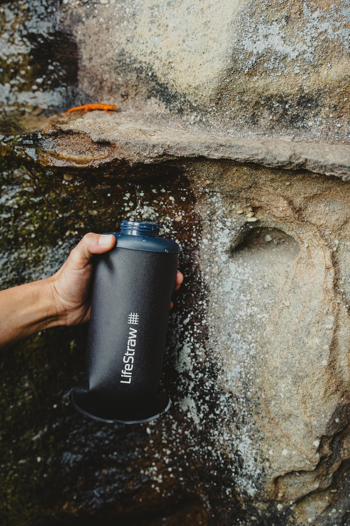 LifeStraw Sports Water Bottles - 650 ml, Collapsible, Gray
