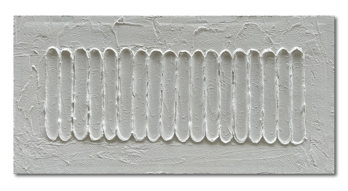 Art 24x48 Inch White Minimalist Abstract Oil Painting Home Wall Decor