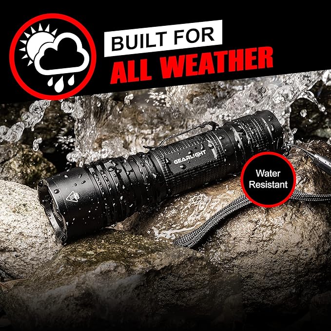 GearLight LED Tactical Flashlights High Lumens - Mini Flashlights for EDC Carry - Compact Powerful Emergency Flashlight Made from Military-Grade Aluminum - Drop Resistant and Water Resistant