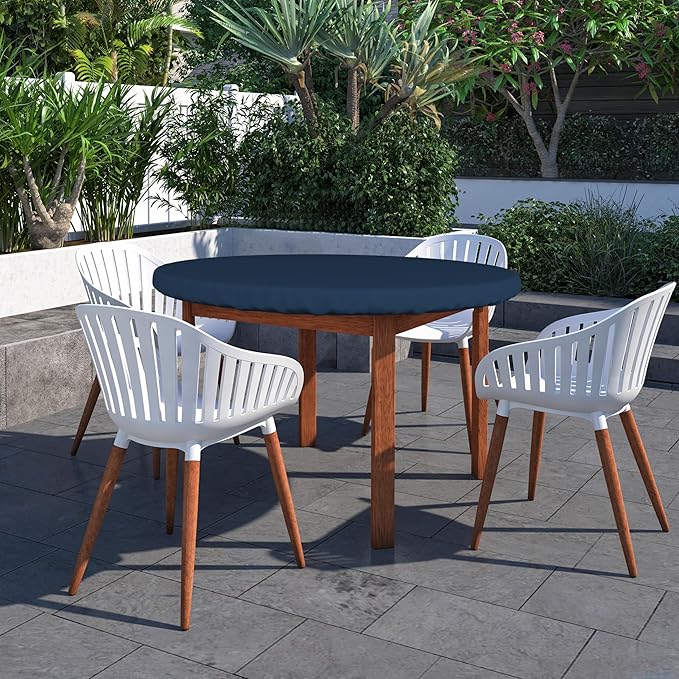 Covers & All Round Table Top Cover, 12 Oz Waterproof UV & Weather Resistant Patio Table Cover, Outdoor Table Cover for Patio Outdoor Furniture & Coffee Table (60" Dia x 4" H Inches, Blue)