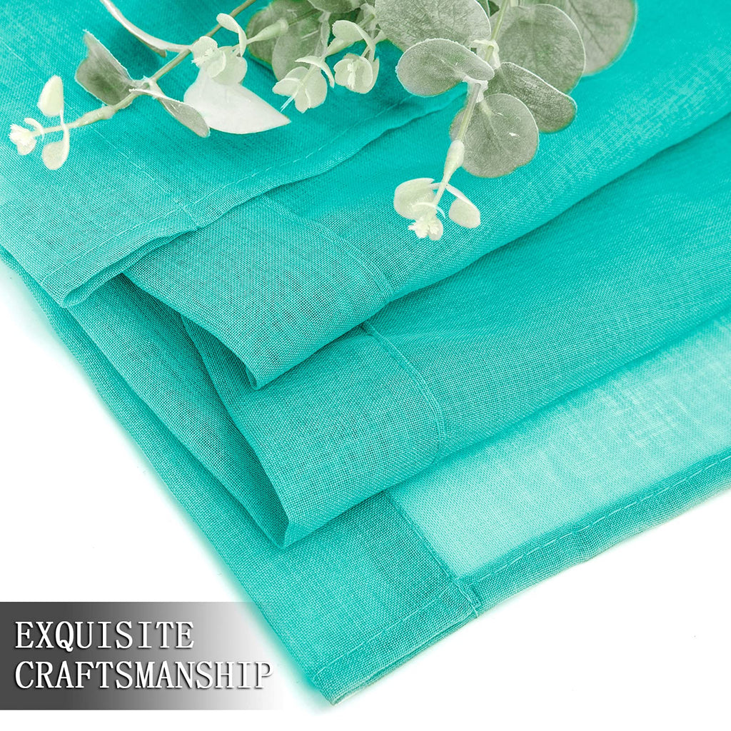 Sheer Curtains Linen Textured Living Room Curtain Sheers Light Filtering Rod Pocket Voile Curtains for Bedroom (2 Count)