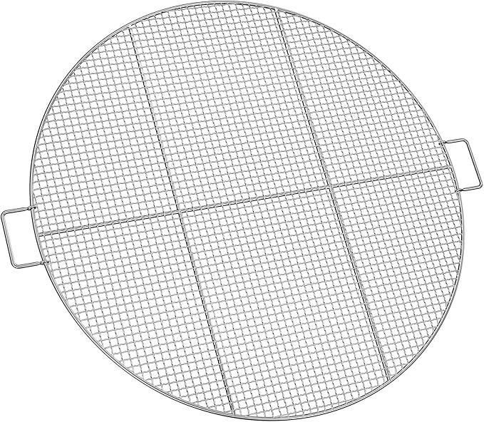 Stanbroil Fire Pit Cooking Grill Grate with 3 Support Bars - Outdoor Round BBQ Campfire Grill Grid - Camping Cookware - Stainless Steel, 30 Inch