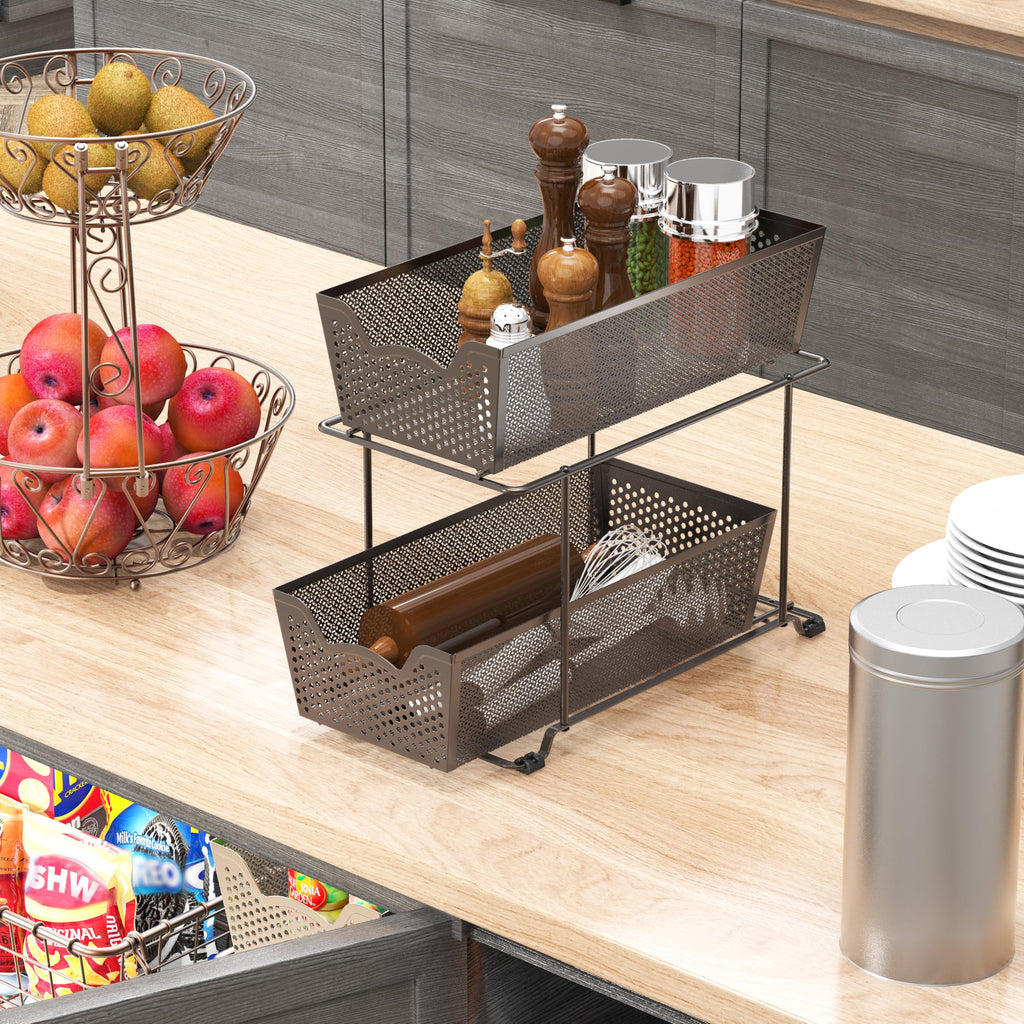 Cabinet 2 Tier Perforated Basket Drawer (2 Count)