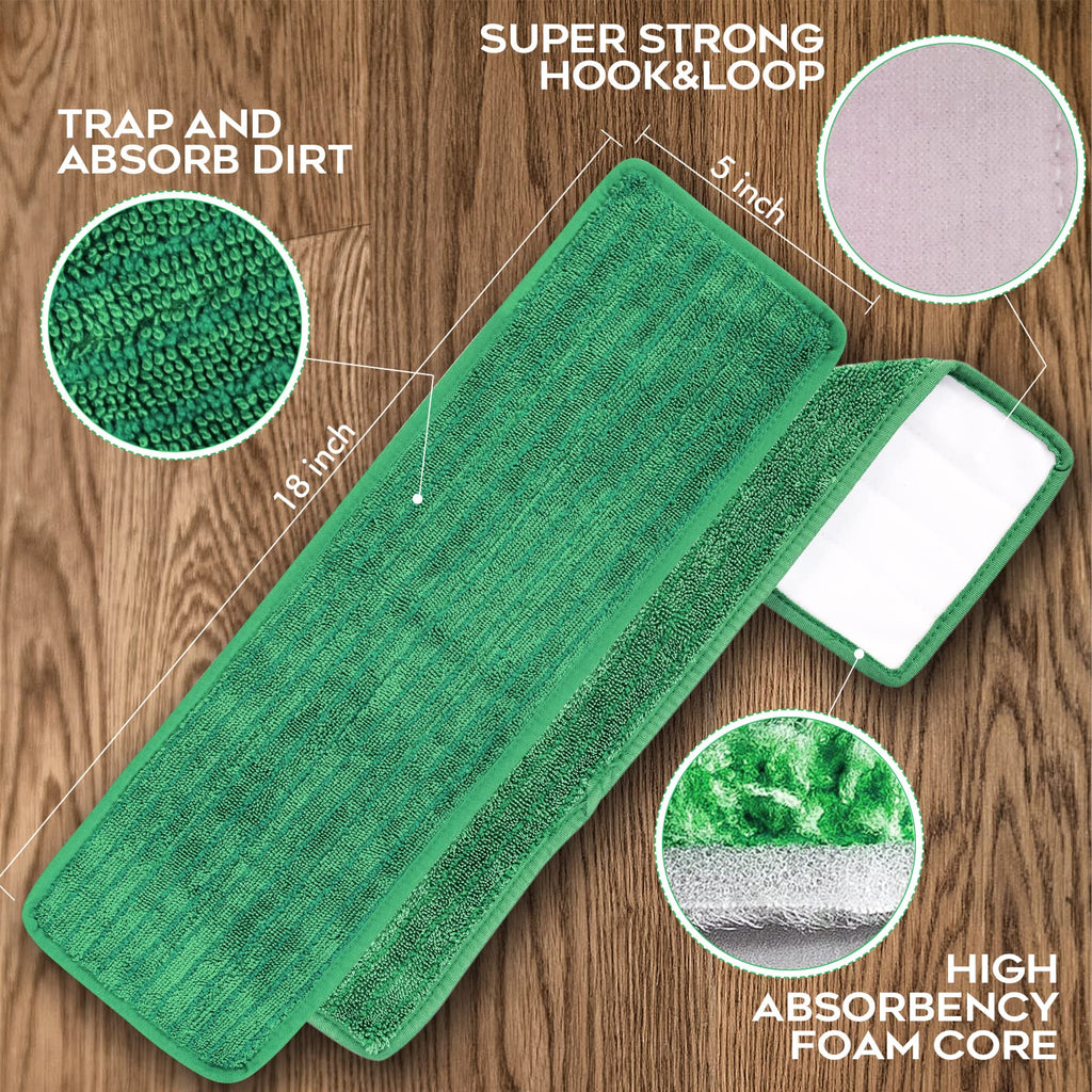 Matthew 18'' 36 Pcs Microfiber Mop Replacement Pads for Wet Dry Multi (36 Count)