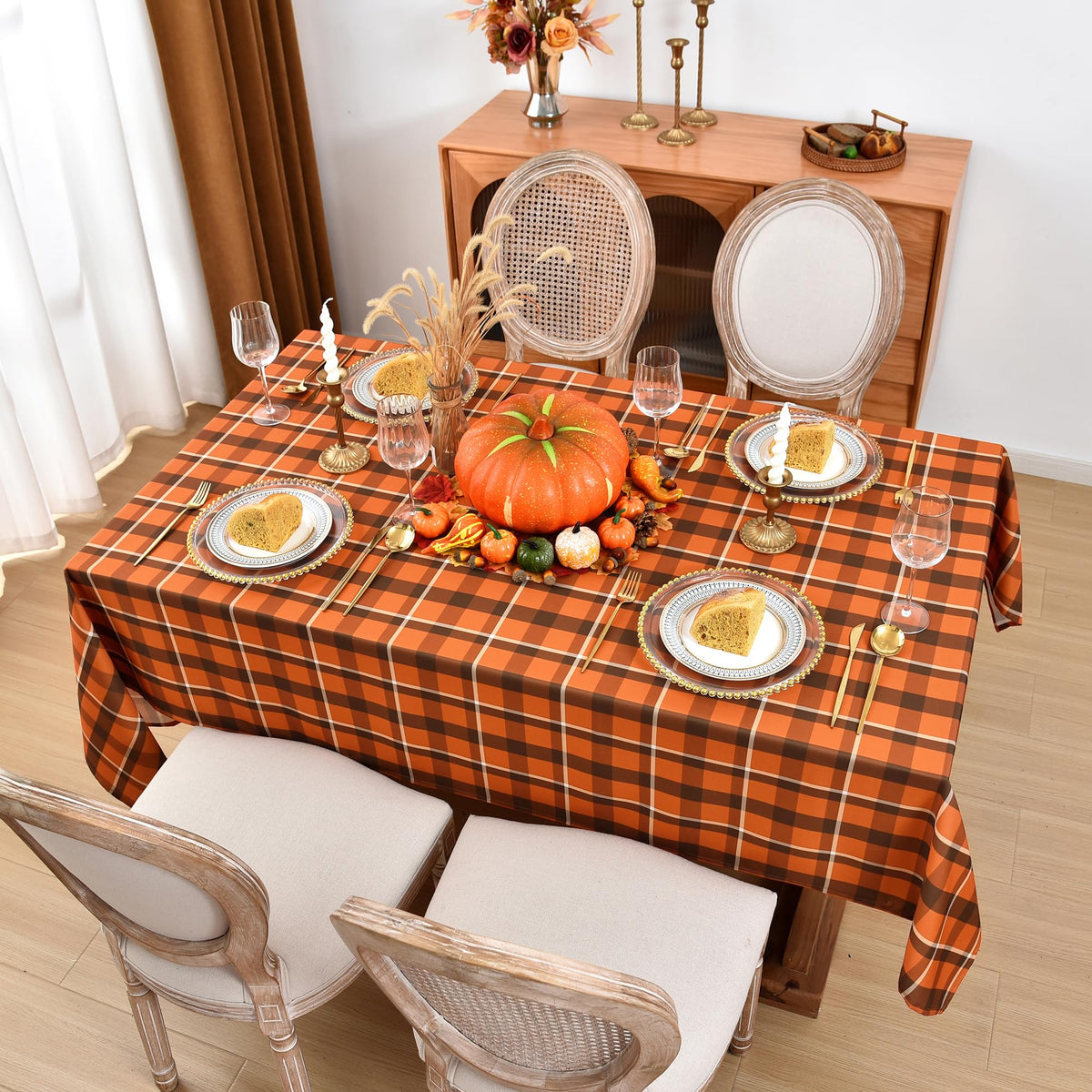 Gingham Plaid Tablecloth