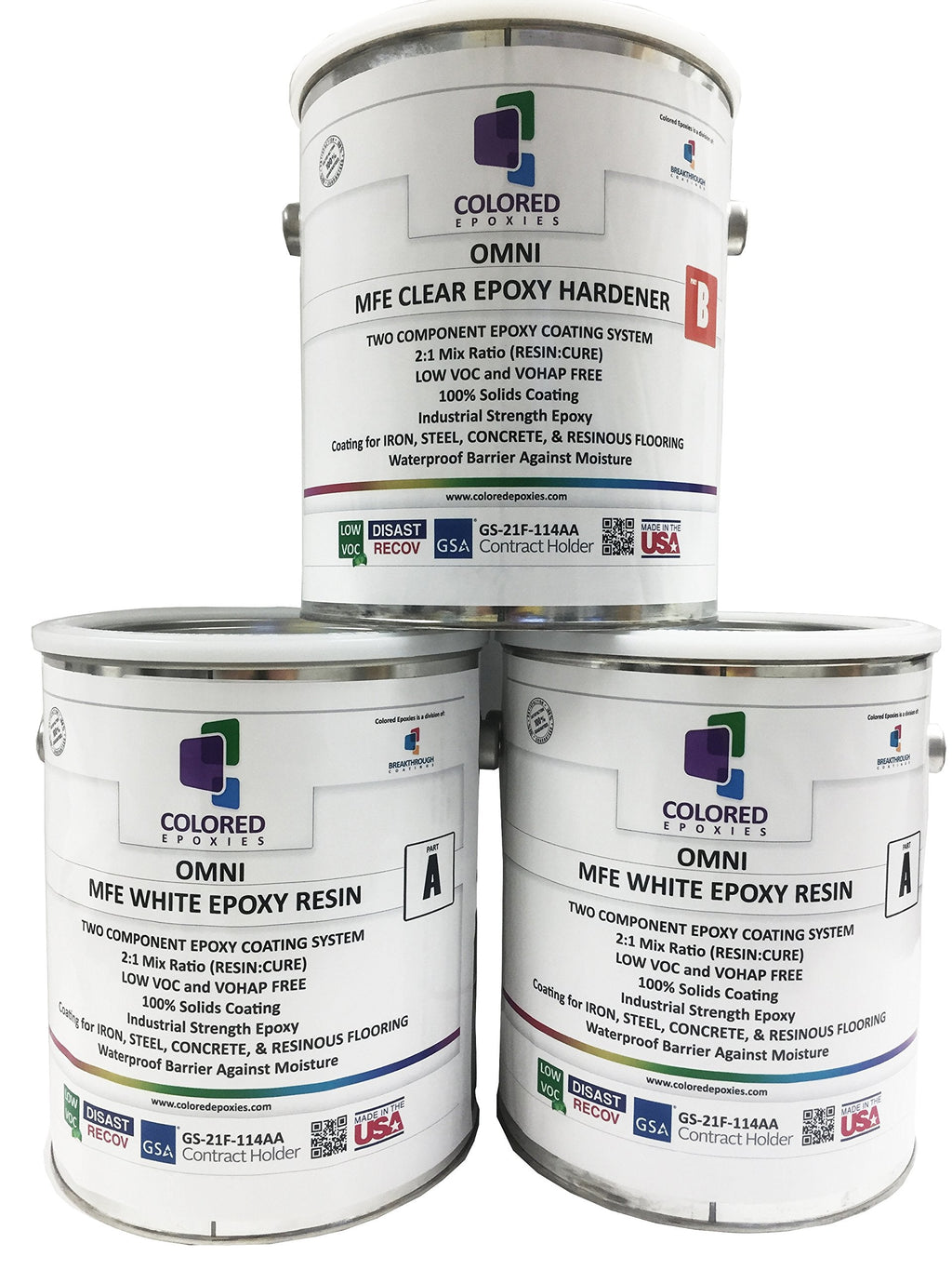 10025 White Epoxy Resin Coating Made with Beautiful and Vibrant Pigments (384 Fl Oz)